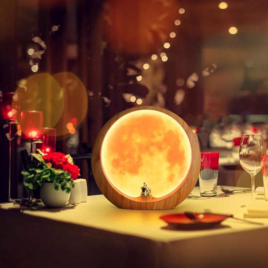 Maanlamp - Nachtlamp - Maan Lampje - Taffellamp LED - Verlichting van Merkloos — afbeelding 2