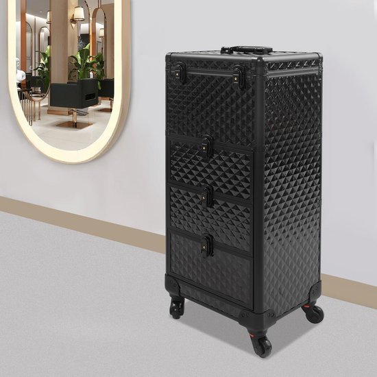 Visagie Koffer - Cosmetica Koffer - Kapperskoffer - Make-up Koffer met Verstelbare Vakken – beautyhouder