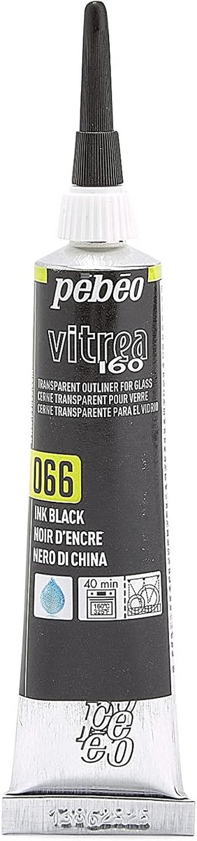 Glasverf Outliner inkt zwart 20 ml voor kunst op glas