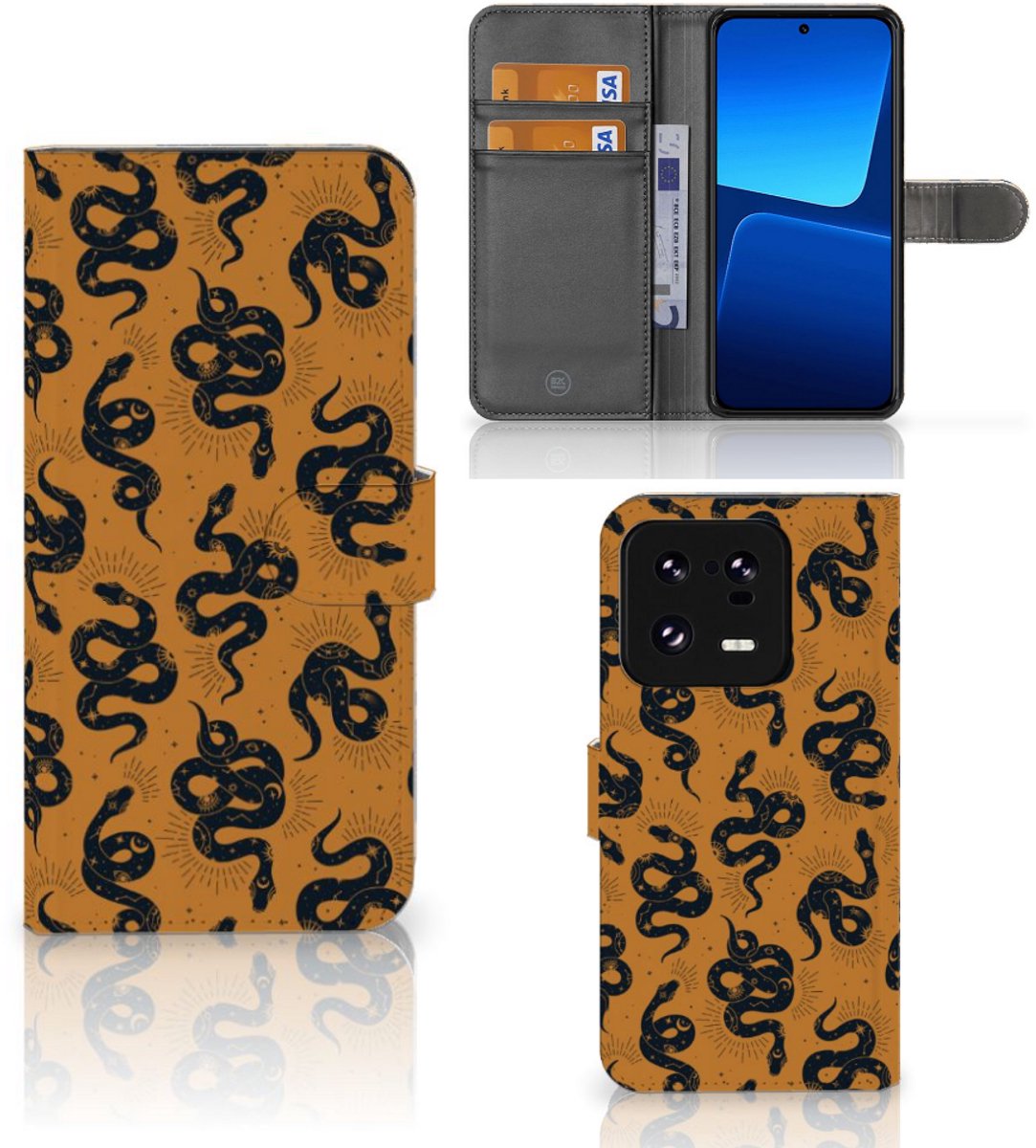 Telefoonhoesje met Pasjes voor Xiaomi 13 Pro Snakes