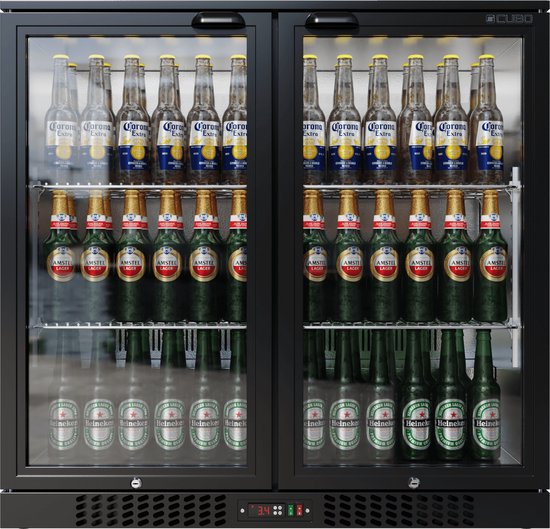 Barkoelkast 207L - 2 Scharnierende glazen deuren - Afsluitbaar met slot - CS-210H-EE