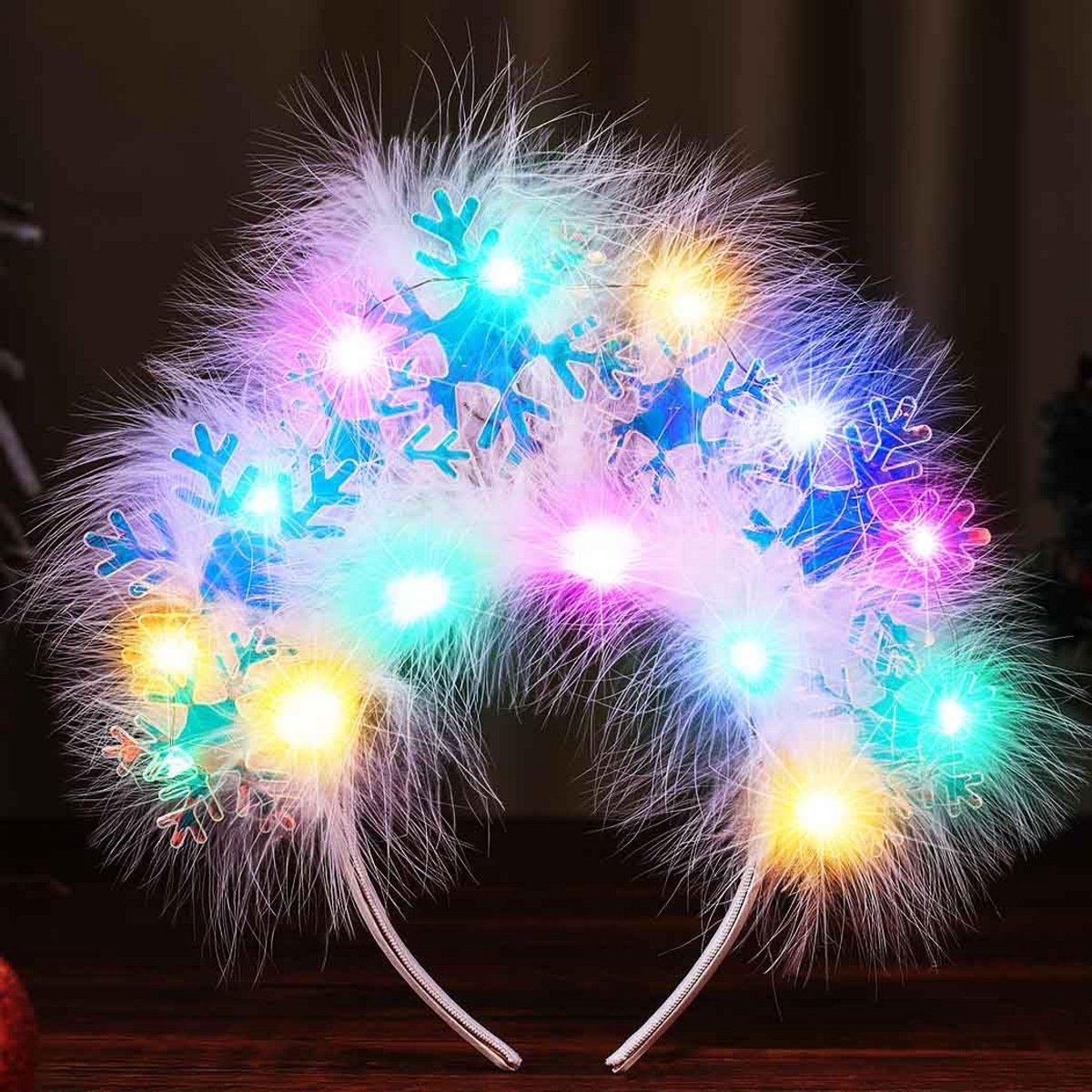 Verlichte Sneeuwvlok Hoofdband voor Kerst als Accessoire voor Vrouwen