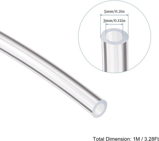 QUARKZMAN Heldere PVC-slang – Flexibel, Hittebestendig En Ideaal Voor Aquaria, Irrigatie En Meer (19 Mm X 25,4 Mm, 3 Meter)