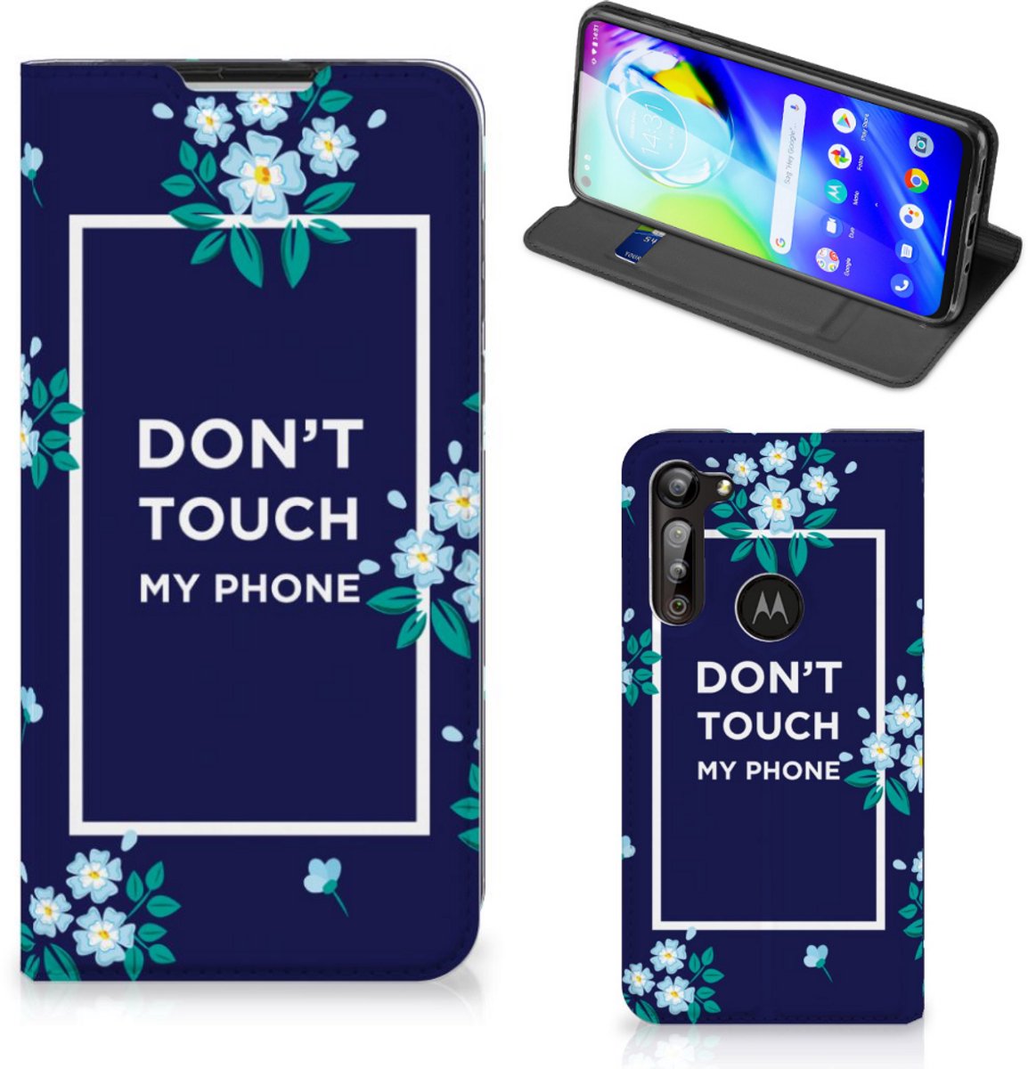 Motorola Moto G8 Power Design Case Flowers Blue DTMP