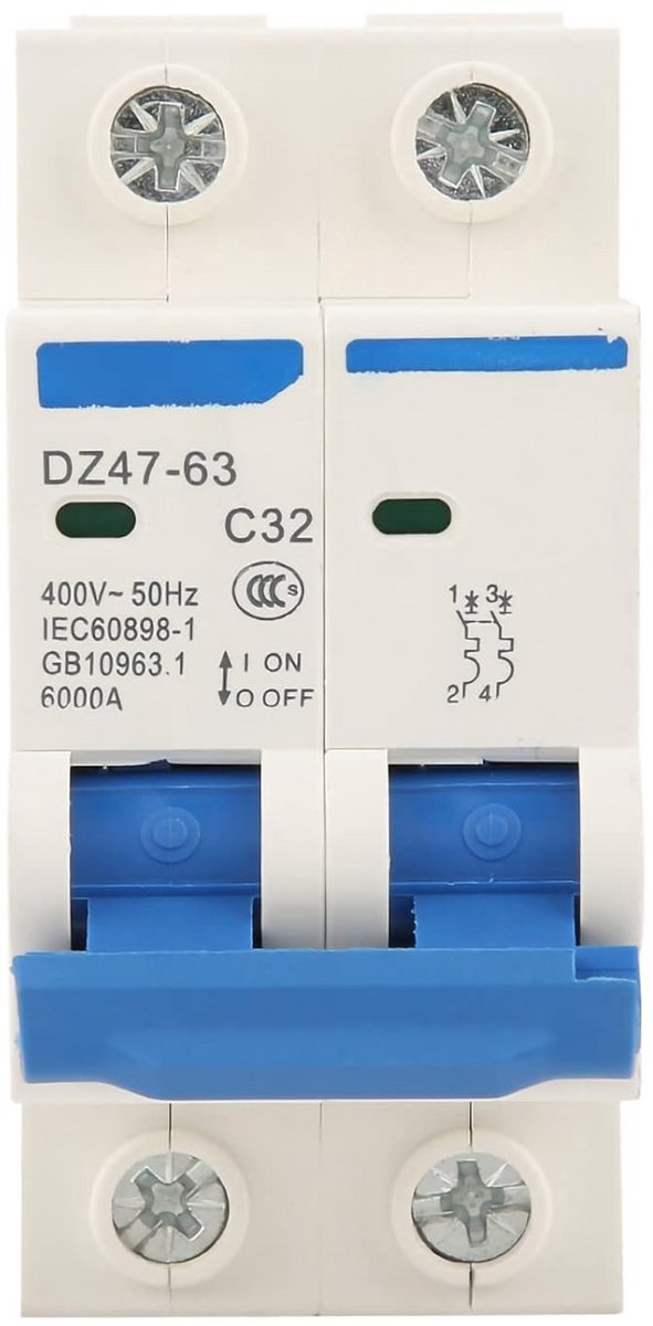Aardlekschakelaar 2Pool 32A Miniatuur Stroomonderbreker Laagspanning Lekkage Bescherming 220 / 380V