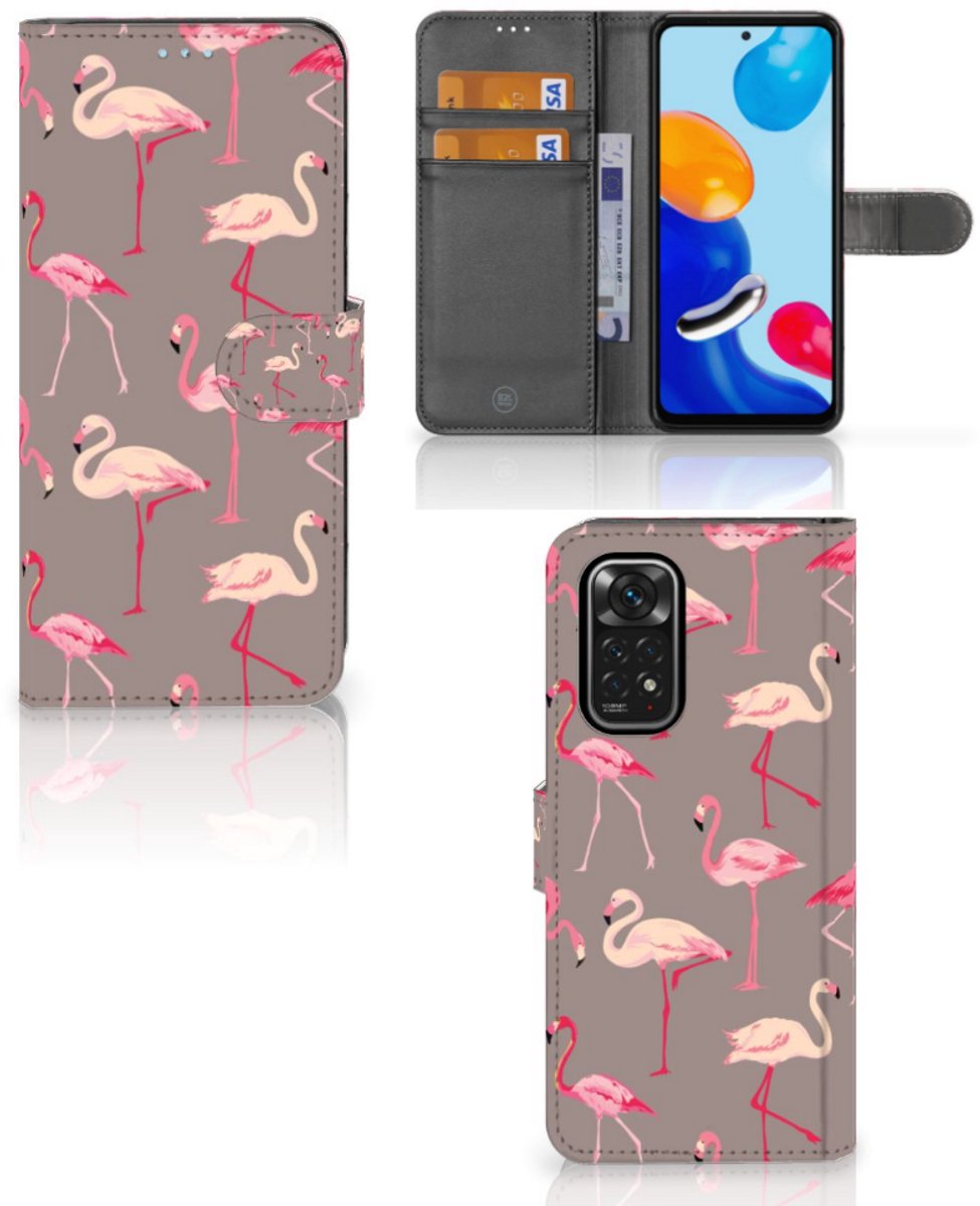 Xiaomi Redmi Note 11/11S Telefoonhoesje met Pasjes Flamingo