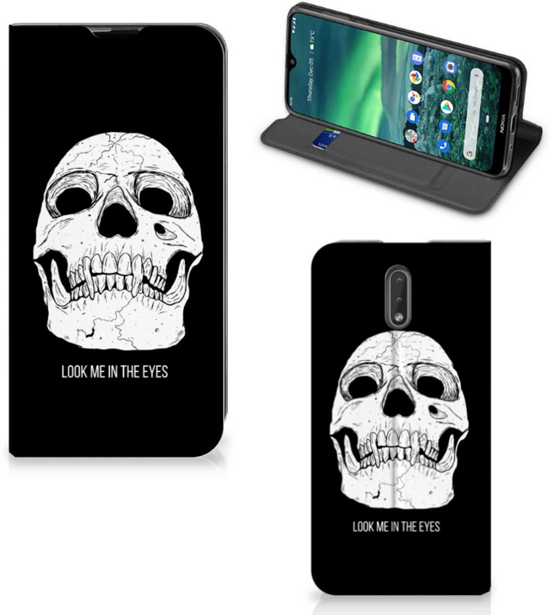 Mobiel BookCase Nokia 2.3 Skull Eyes
