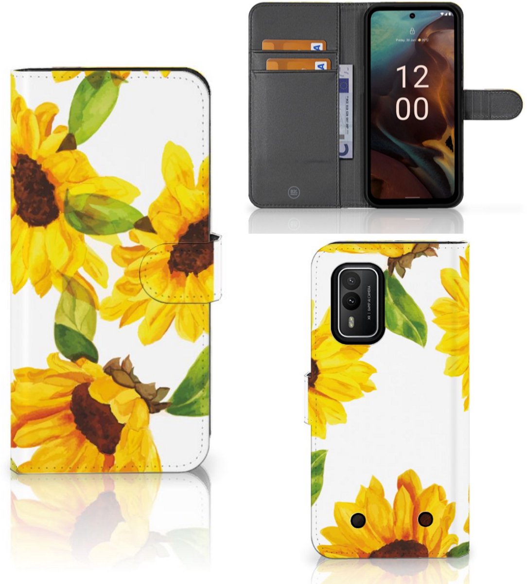 Hoesje voor Nokia XR21 Zonnebloemen
