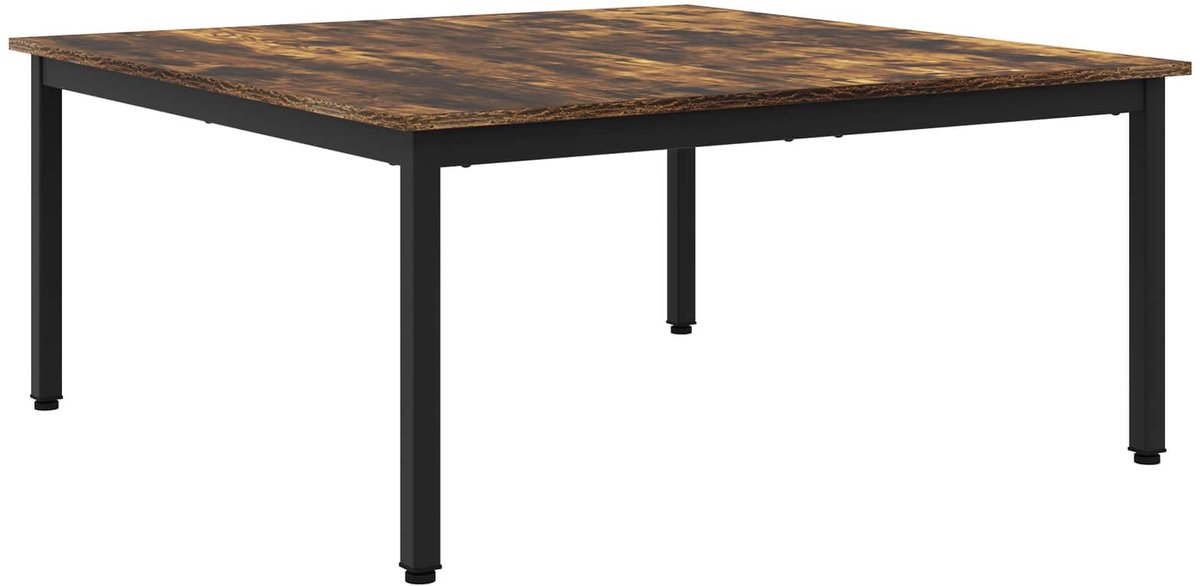 vidaXL Salontafel - Rook - Eik - 100 - x - 100 - x - 45 - cm - Bewerkt - hout