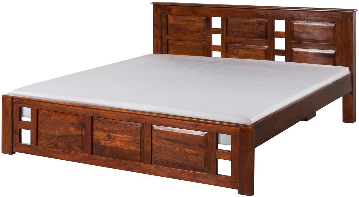 MASSIVMOEBEL24 .DE bed OXFORD #253 donkerbruin massief hout 180 x 200 cm