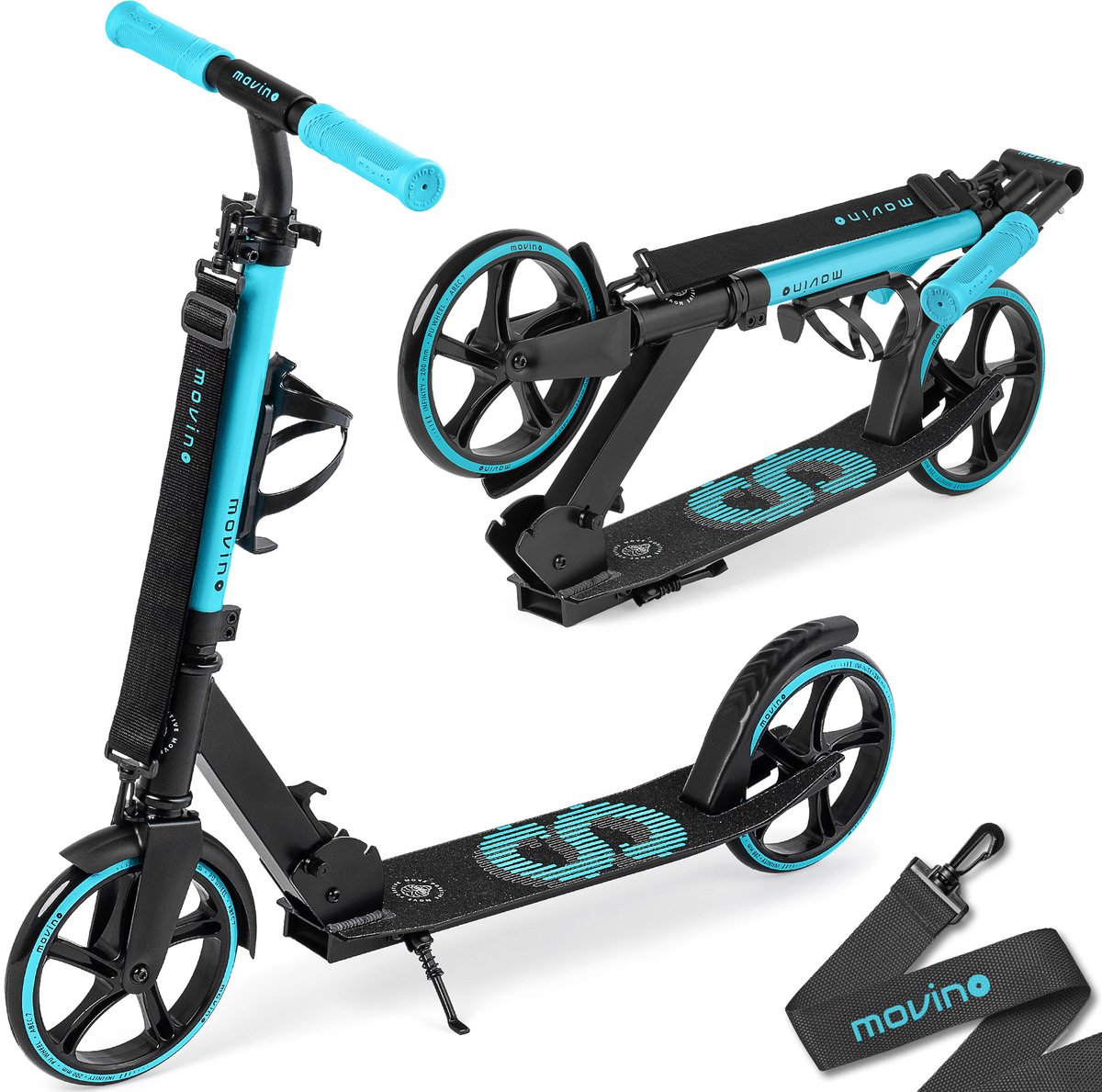 Movino Infinity - Step - Tealblauw - voor Jongens en Meisjes - Lagers ABEC-7 - Drie instelbare hoogte-opties - Draagkracht tot 100 kg