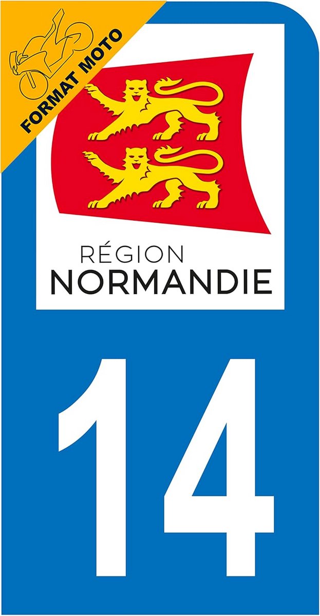 Departementale Nummerplaat Stickers voor Scooter en Motor Regio Normandie