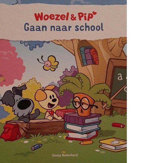 boek Woezel & Pip gaan naar school - Guusje Nederhorst - hardcover prentenboek voor peuters en kleuters