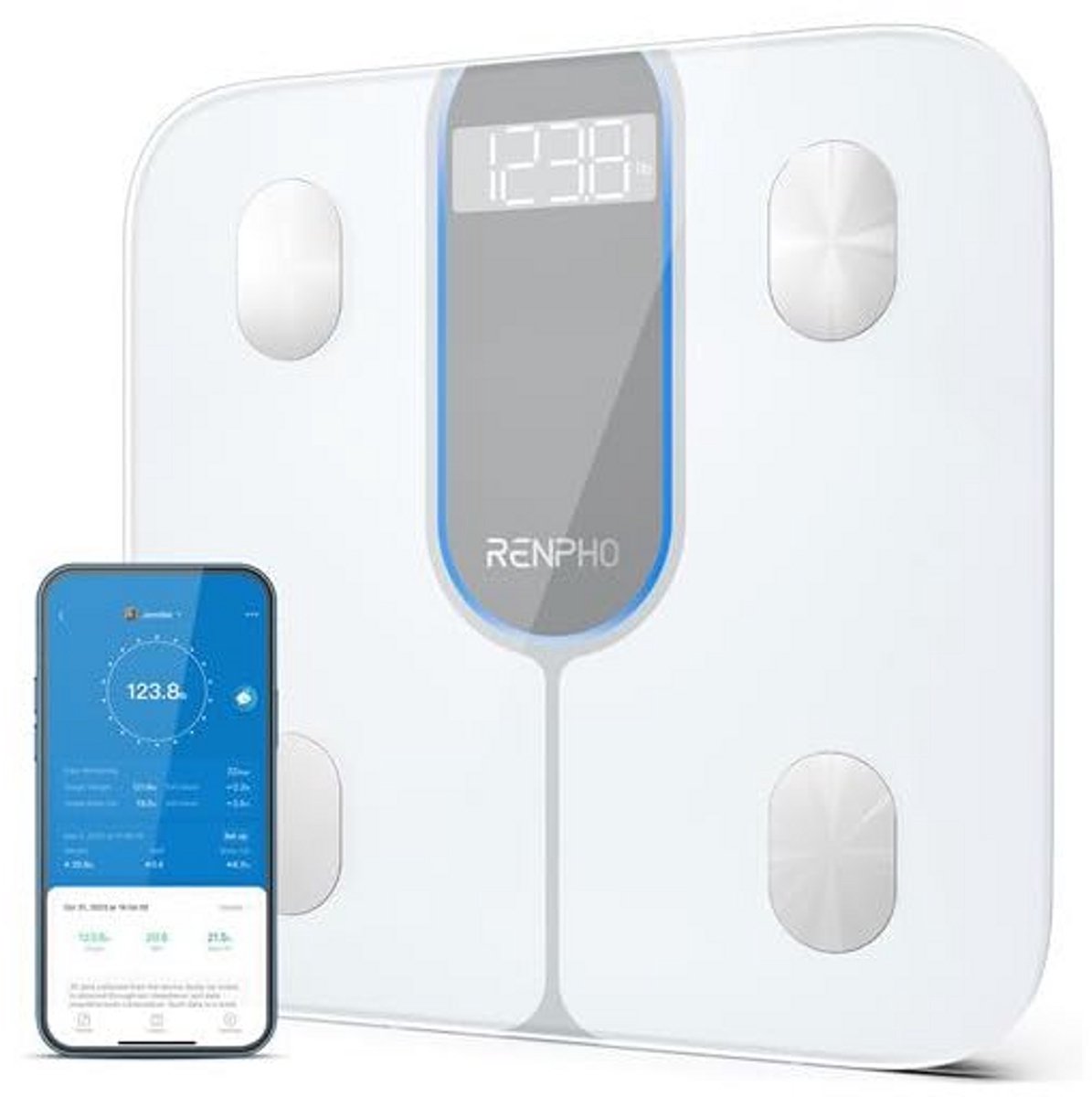 Slimme Digitale Personenweegschaal met App Connectie - BMI, Lichaamsvet & Meer