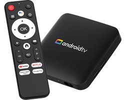 Android TV Box – 4K HDR Streaming Box – Chromecast Ingebouwd - Android 14 – Google Assistant – 8K Decoding – Wifi & Bluetooth – Inclusief Afstandsbediening & HDMI-kabel