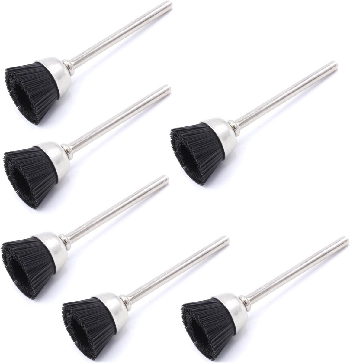6x Nylon Borstelset 15mm voor Roterende Gereedschappen zoals Dremel en Proxxon