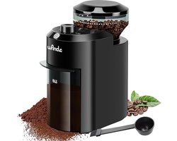 Elektrische Koffiemolen met 28 Maalinstellingen – Instelbaar van 2 tot 12 Kopjes – Stille Bonenmolen voor Filterkoffie & Espresso – Zwart