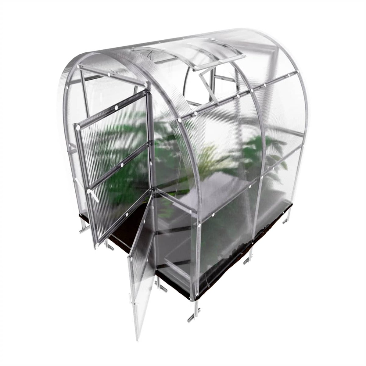 Klasika Serre en polycarbonate 2x2m 4m² + lucarne automatique Slim