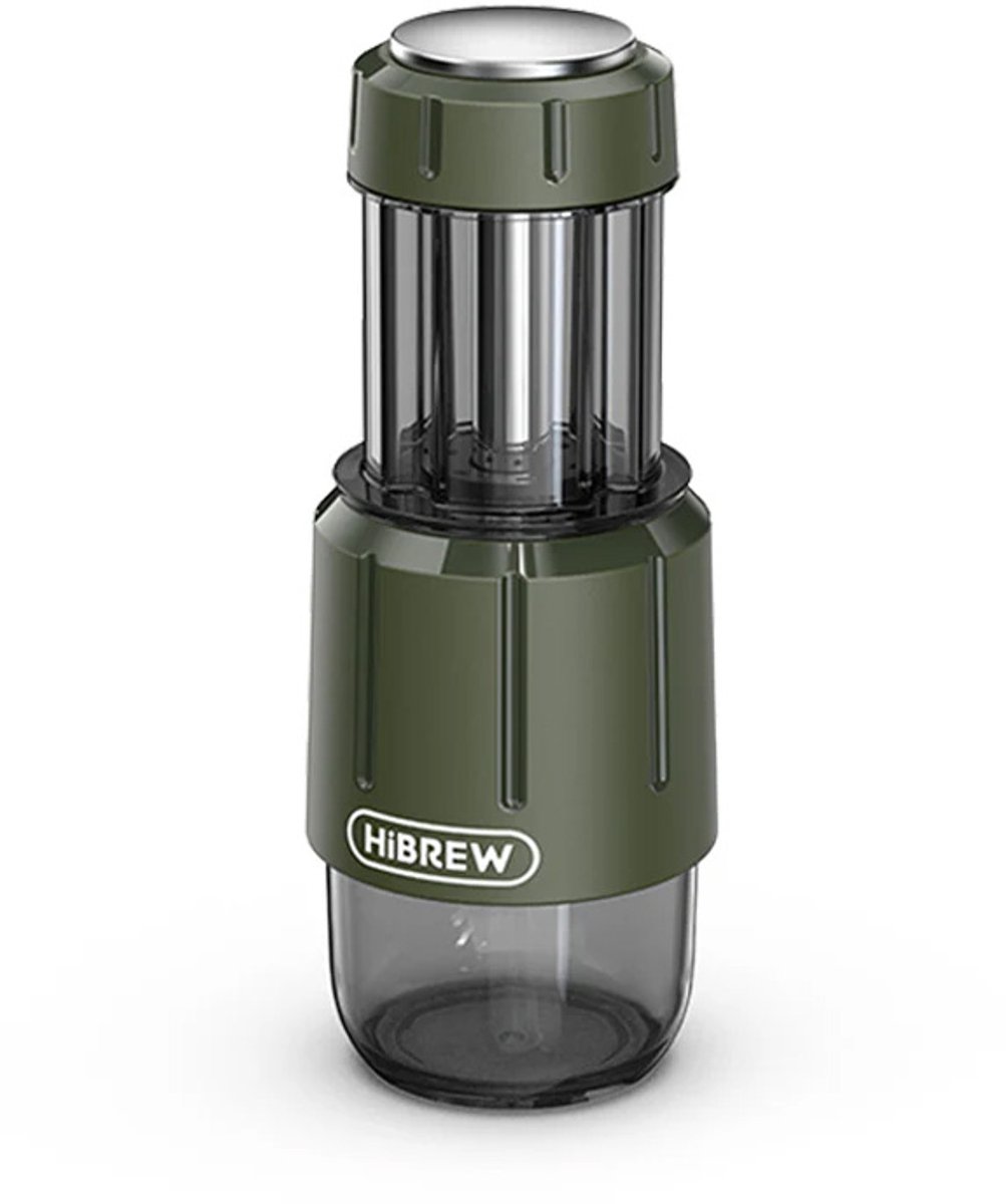 HiBREW H4D 2-in-1 Draagbare Handmatige Espressomachine – 8-15 Bar – Geschikt voor NS Capsules & Gemalen Koffie – RVS – Slechts 440g