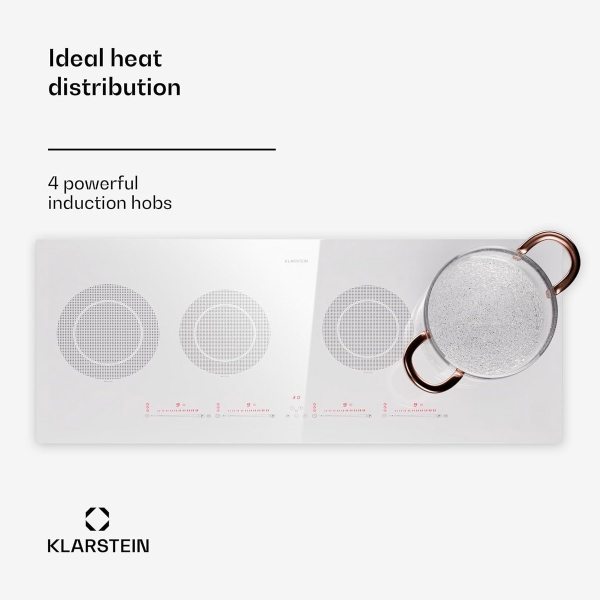 Inbouwkookplaat 90 cm met 5 Zones en Touch Control - Keramisch Inductiefornuis