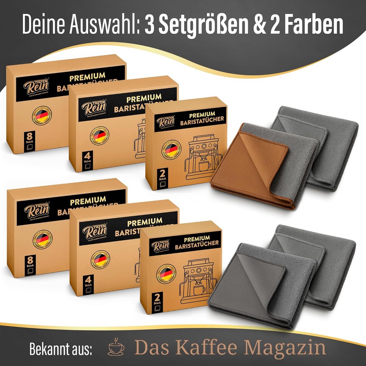 Set van 2 Professionele Microvezeldoeken voor Barista en Espressoreiniging