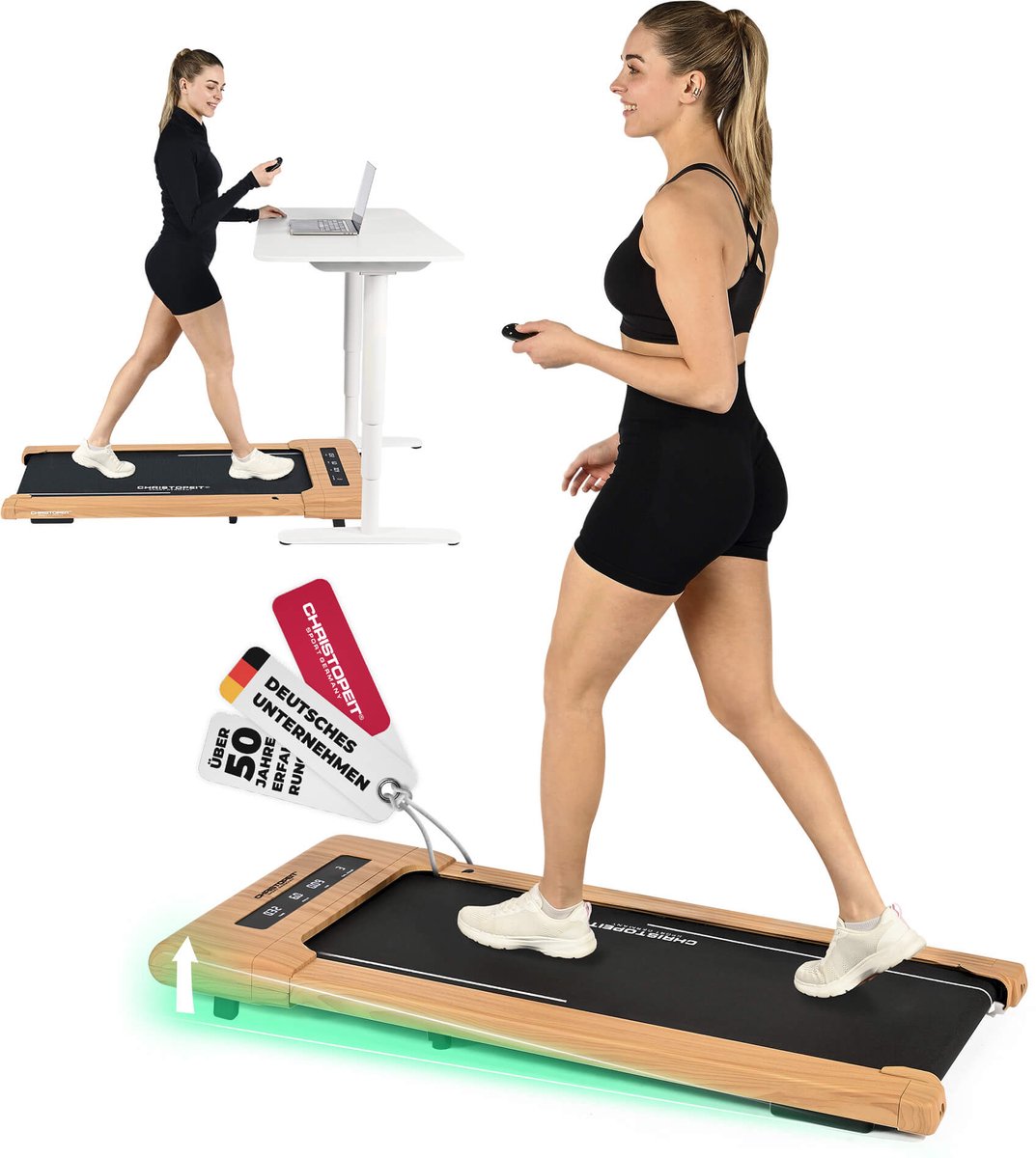 Walking Pad 4.2 – ultradunne loopband (11 cm), tot 6 km/u, 7 programma's, LED-display, afstandsbediening, Bluetooth, hartslagmeting, compatibel met Kinomap/Zwift/Fithome, tot 120 kg, ruimtebesparend
