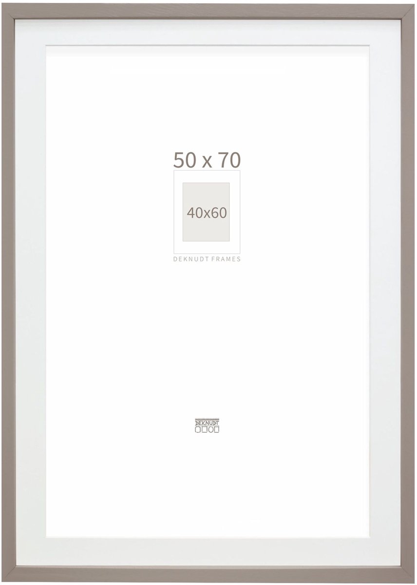Deknudt Frames Fotolijst - taupe met passe-partout - 40x60 / 50x70 cm