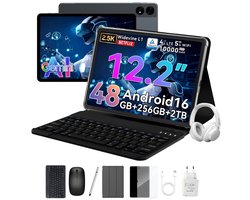 TABWEE T60 - Tablet - 48GB RAM - 256GB ROM - met over-Ear hoofdtelefoon - Android 16 - 11 inch - 8000mAh - WIFI Tablet - OTG - Grijs