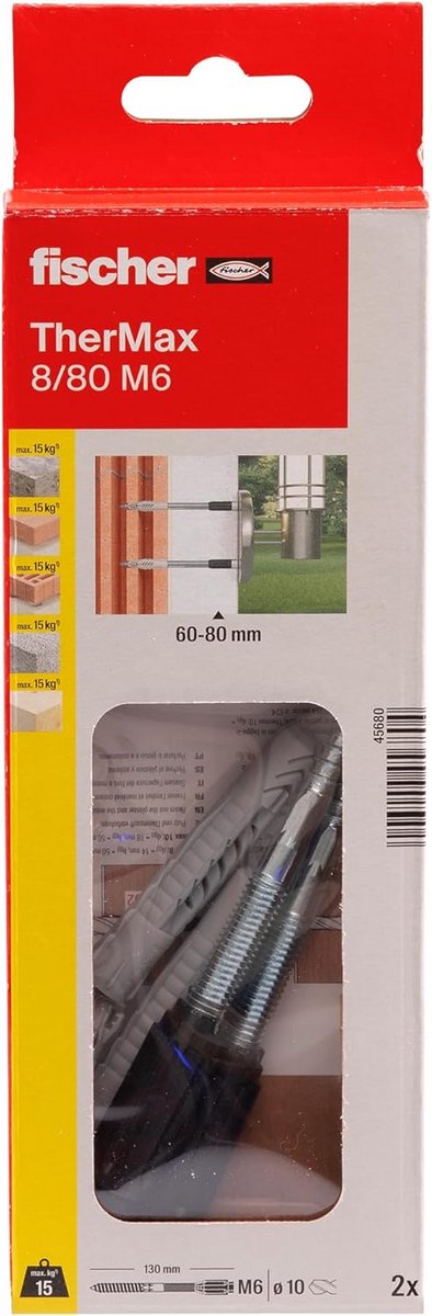 Thermoscheiding Montageplug voor Buitenmuur Isolatie M6 - Set van 2