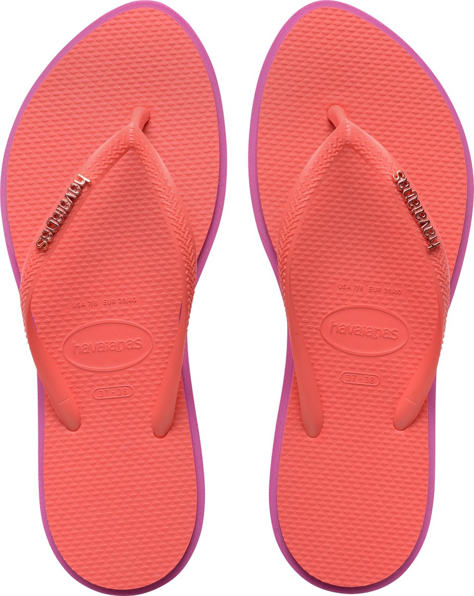 Havaianas HAV. SLIM POINT Roze GUM/TROPICAL CORAL Dames Slippers - Roze gum/tropical coral