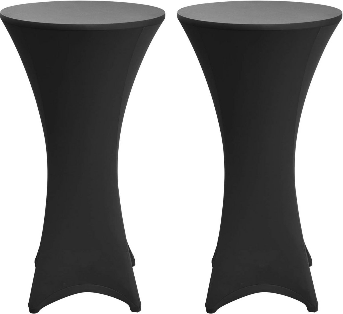 Set van 2 Stretchy Tafelhoezen Zwart voor Ronde Bistrotafels (Ø 70-75 cm)