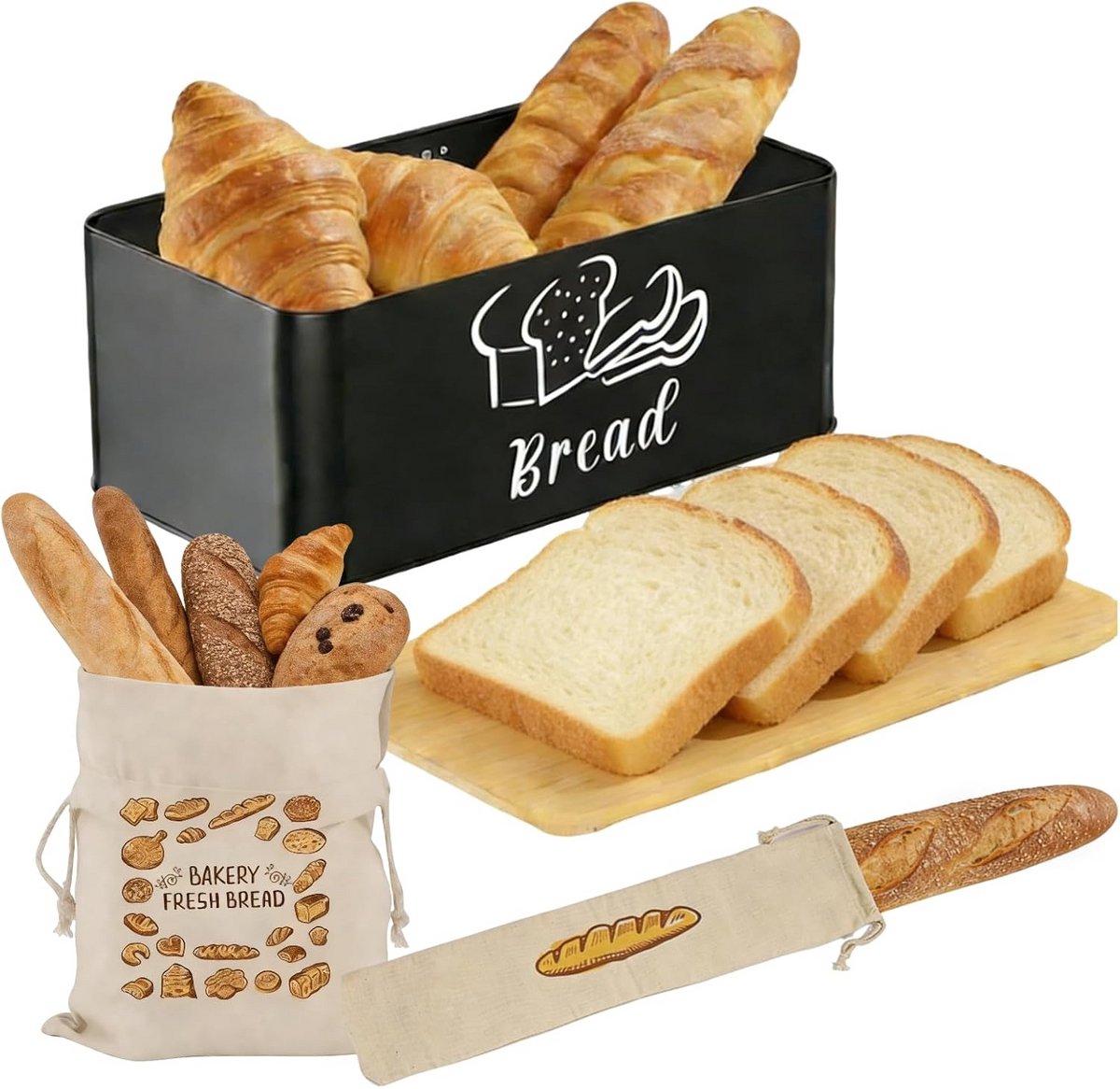Luxe Broodtrommel met Deksel - Bewaar Brood Vers en Knapperig