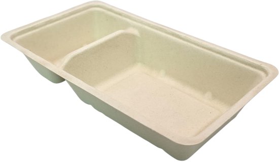 100x Bio Frietbakje A23 (A7+1) met sausvak Kleine Friet - Friet patat frites saus friet bakje snack carnaval festival thema feest