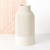 Fleuriek - Vase - Beige - H30 cm - Vase Japandi - Design minimaliste - Vase à fleurs en bioplastique - Vase décoratif Japandi living