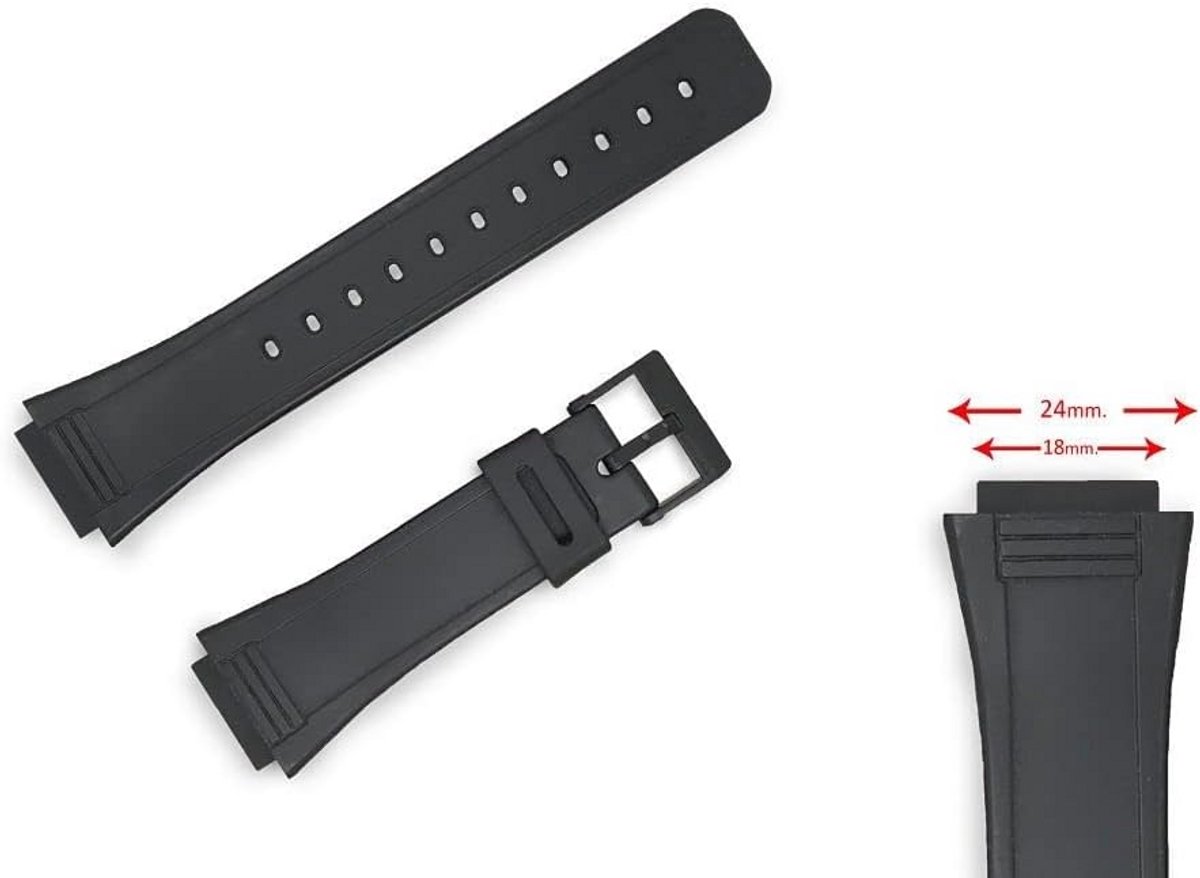 Horlogeband 18 mm Geschikt voor Casio AQ-47 en Vergelijkbare Modellen