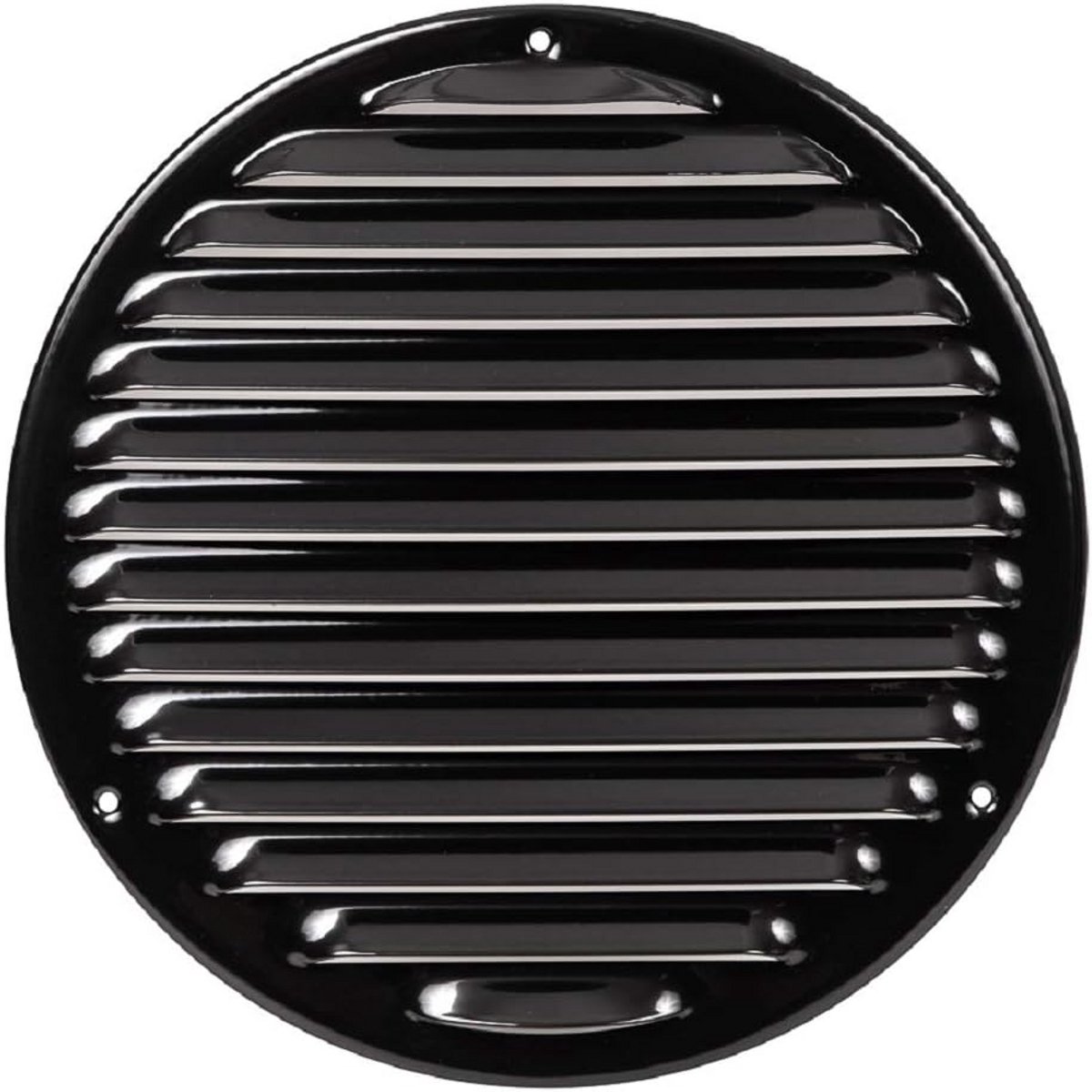 Rond Ventilatierooster Zwart Staal met Muggengaas 200mm