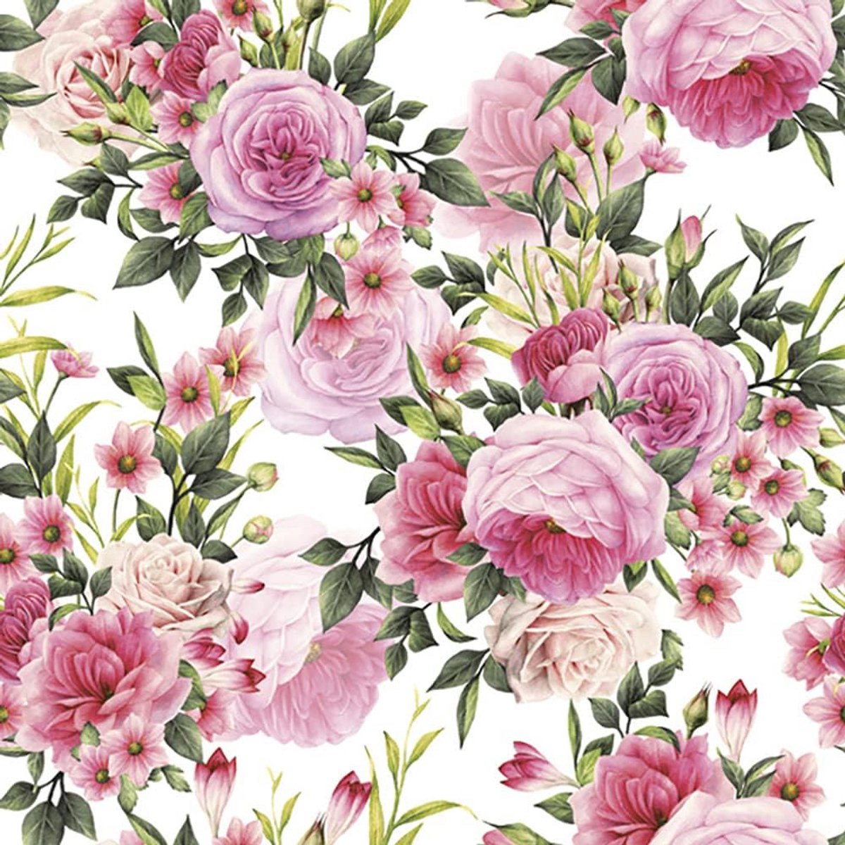 Servetten 3-laags Bloemenprint voor Knutselen en Dineren 33x33 cm - Set van 20