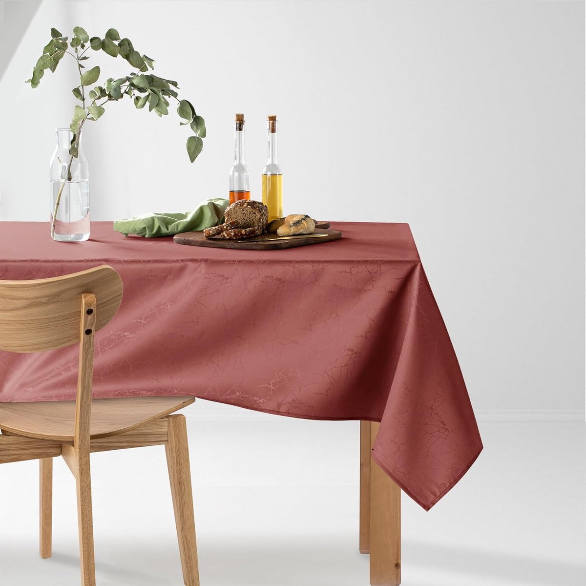 Ovaal Tafelkleed 120x160 cm Oudroze Afwasbaar Binnen Buiten Marmerlook