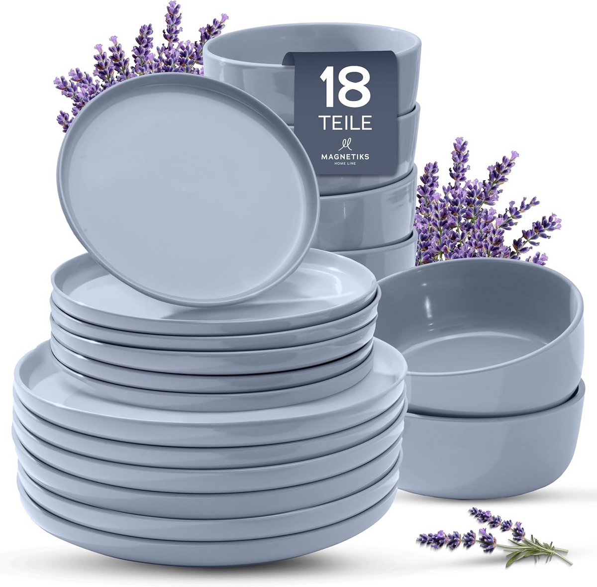 18-delige keramische servies set Lavender Mist modern design