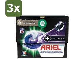 Ariel Revita Black - Wasmiddelcapsules - Pods + - Donkere Was - 12 Wasbeurten - Bulkverpakking - 3 stuks