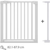 LUVION® Safety Gate Plus Barrière d'escalier – Fixation par Serre-joint (Perçage Possible) – 83–87,9 cm – Wit