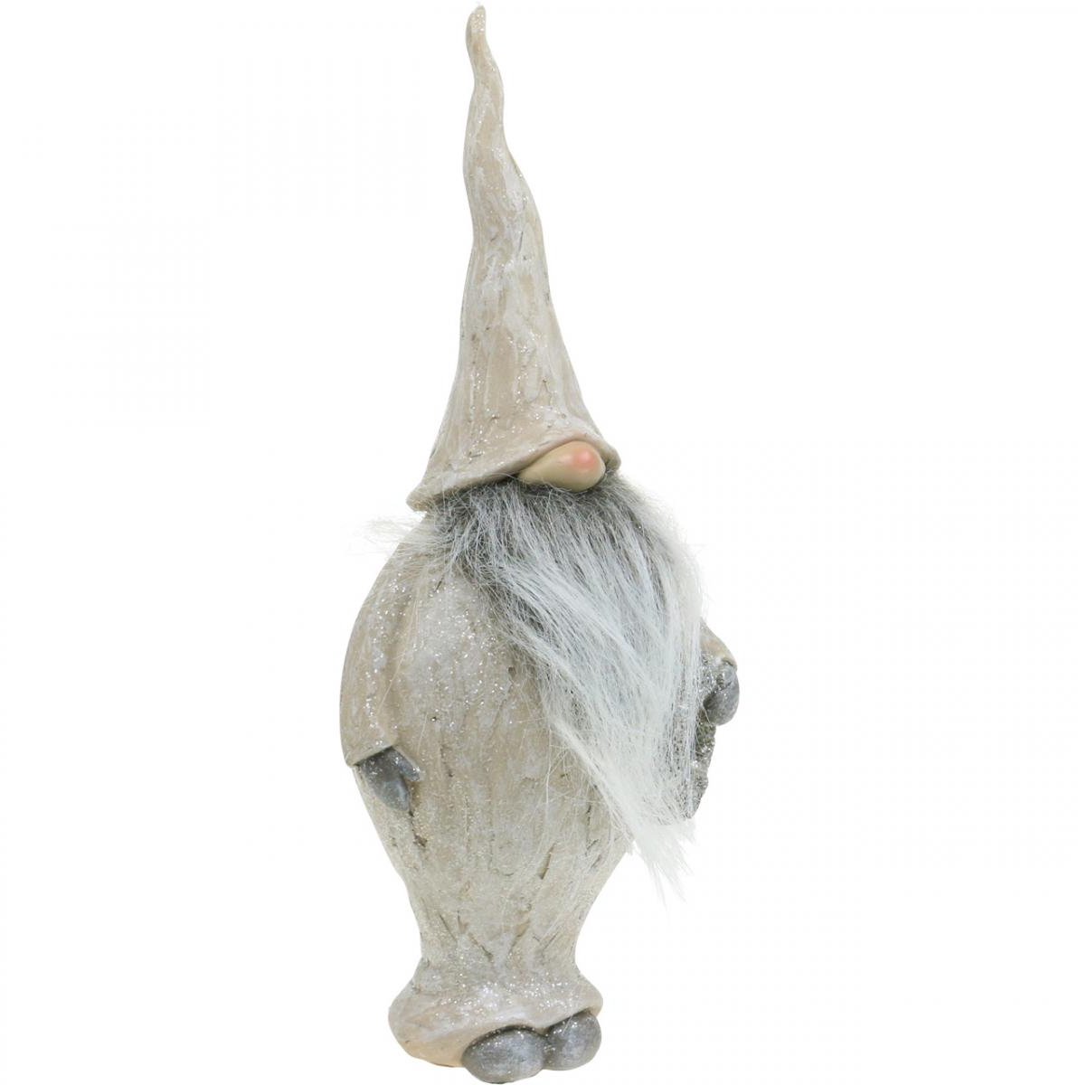Decoratieve elf met baard en krans Kerstelf 14x×12×36cm