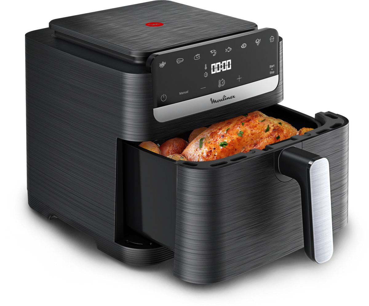 Moulinex Easy Fry Mega Compact EZ8618F0 – Airfryer 7,5L XL – Compact formaat – 8 automatische programma’s – Touchscreen – Heteluchtfriteuse zonder olie