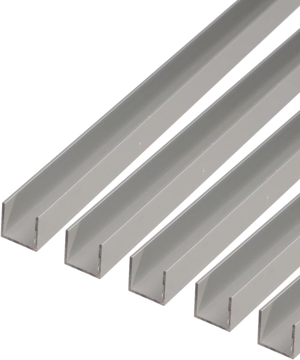 Aluminium U-profiel Zilverkleurig Geanodiseerd 5 Stuks