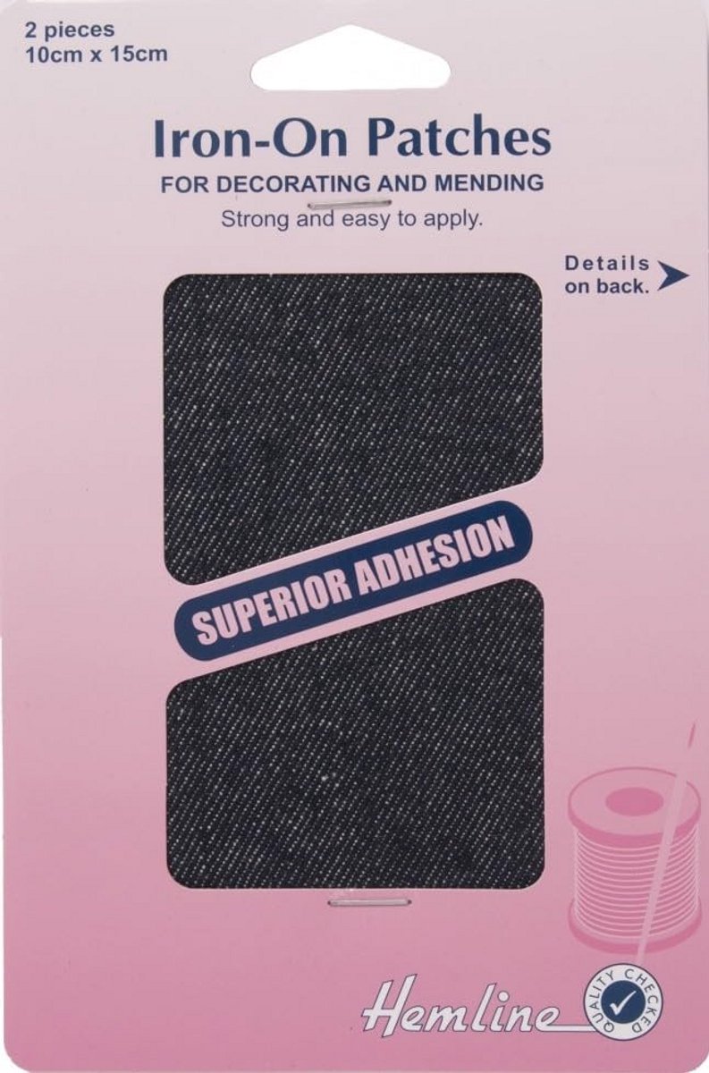 Strijkbare Twill Patches voor Reparatie - 10x15cm Donker Denim