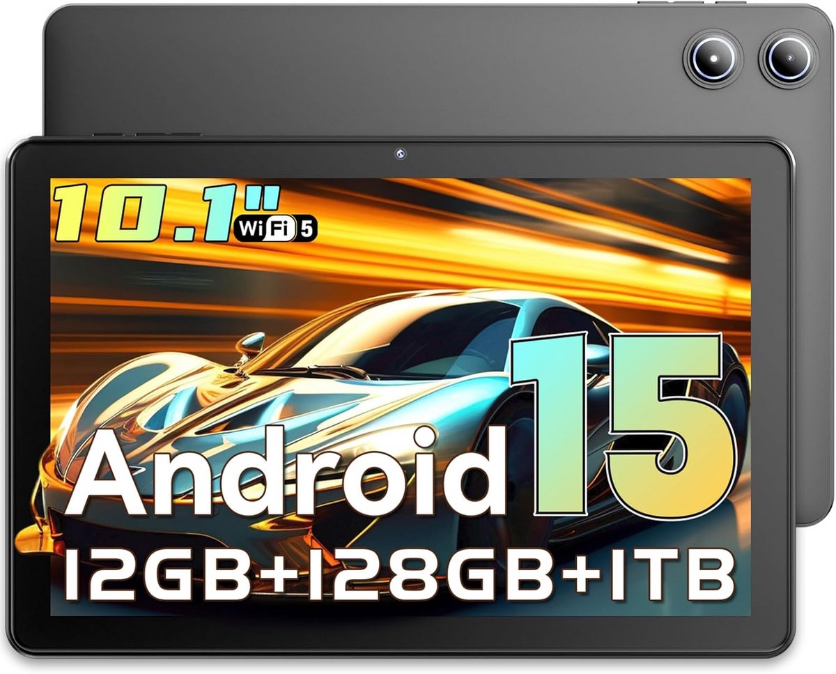 10,1 inch Android Tablet met 18GB RAM, 128GB Opslag en 1TB Uitbreidbaar Geheugen