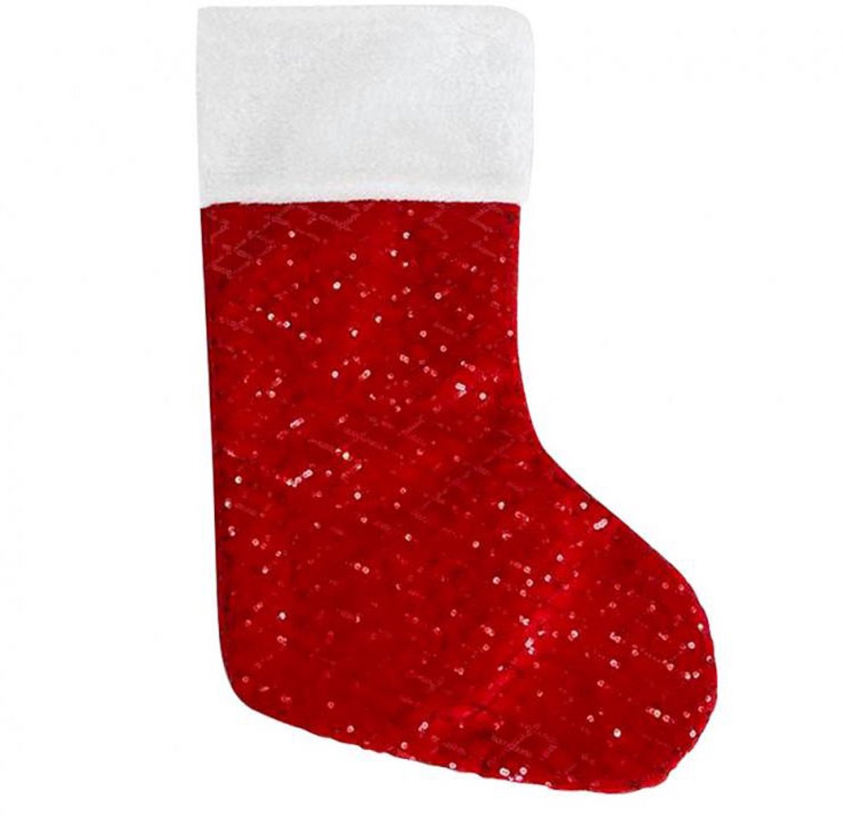 Kerstman-haardkous, laars met pailletten 44 cm