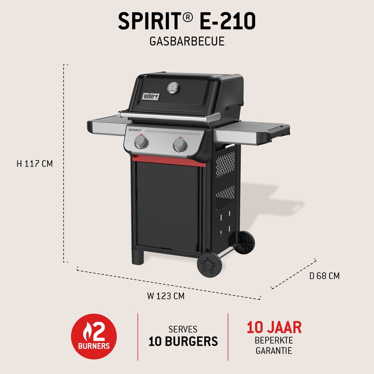 BBQ WEBER 1500866 SPIRIT E-210 LP BLK BE/LU - afbeelding 2
