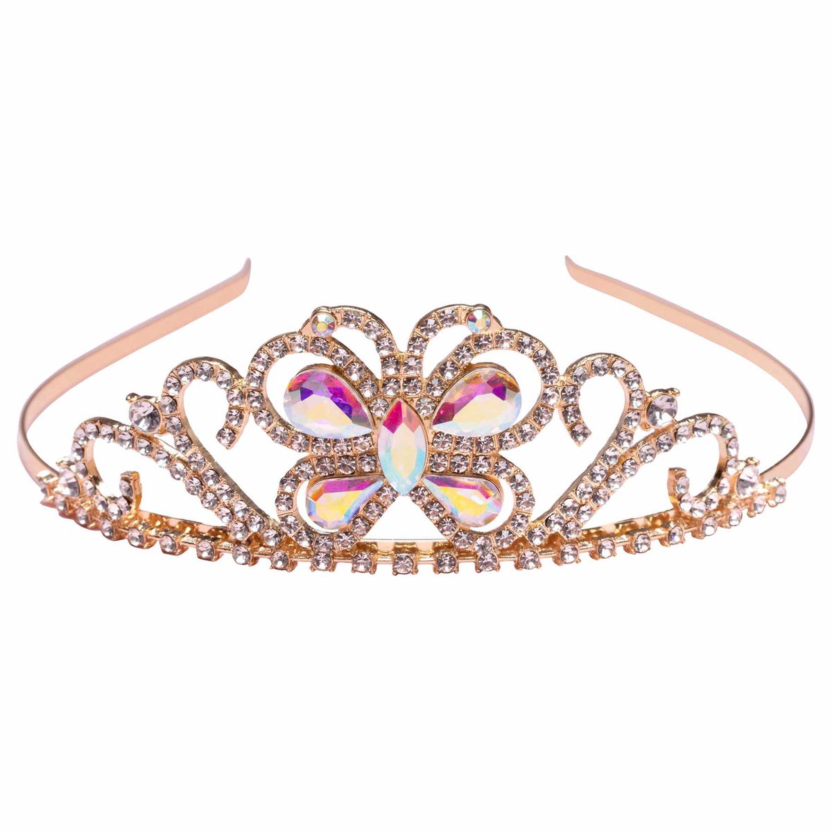 Great Pretenders - Vlinder tiara prinsessen kostuum voor kinderen - Roze