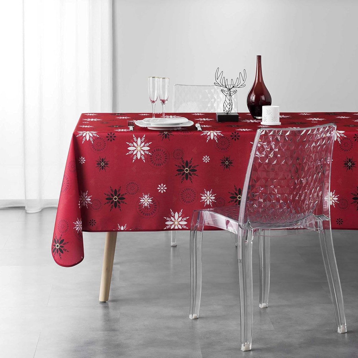 Rechthoekig Tafelkleed Rood 150x240 cm - Vlekbestendig en Kreukvrij